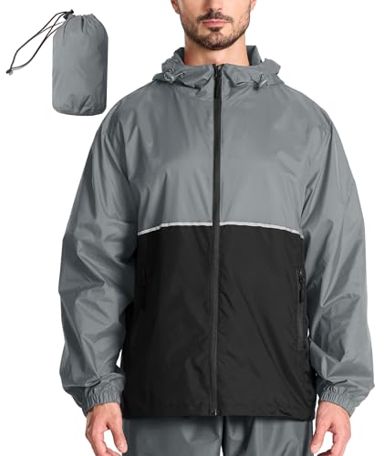 BRIEFING WIND & RAIN BLOUSON（BEIGE／M） SWISSWELL Men's Rain Jacket Windbreaker Packable,Lightweight Golf